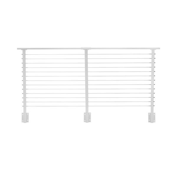 CityPost 10 ft. Deck Cable Railing, 42 in. Face Mount in White