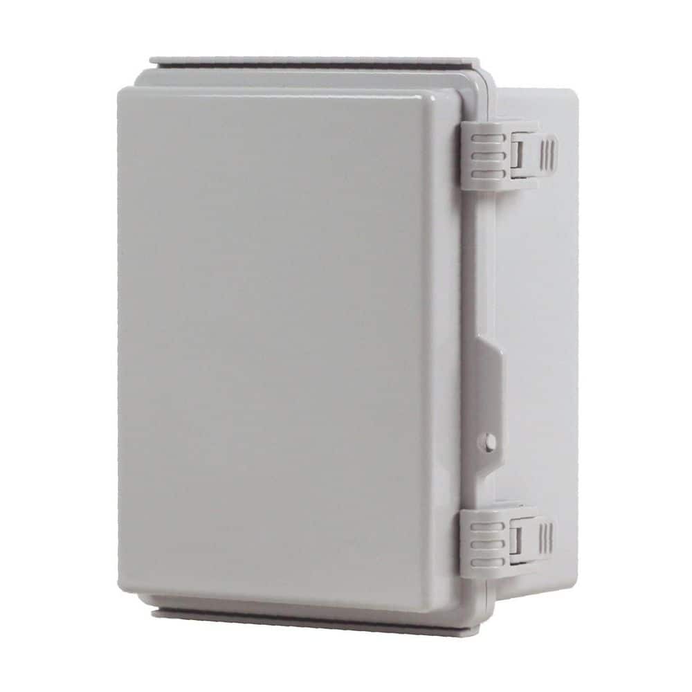 NEMA 4X 4.72 in. L x 6.3 in. W x 8.66 in. H Polycarbonate Gray Weatherproof Electrical Junction Box with Hinged Cover price history on PriceWatchPro