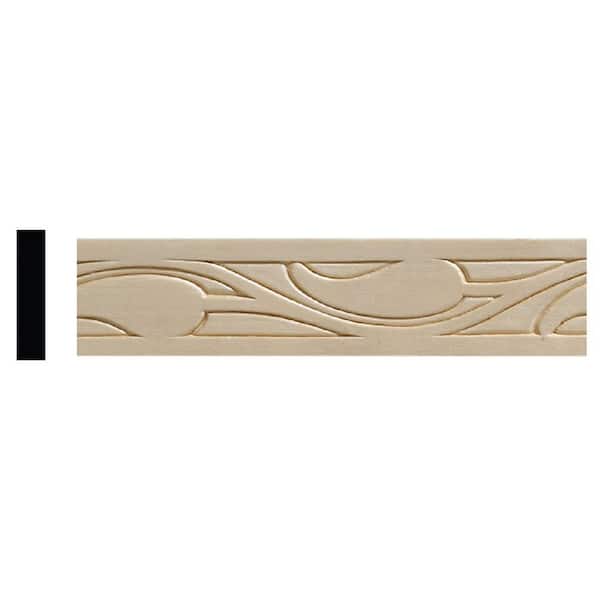 0.218 in. D x 1 in. W x 96 in. L Unfinished White Hardwood Ivy Chair Rail Moulding
