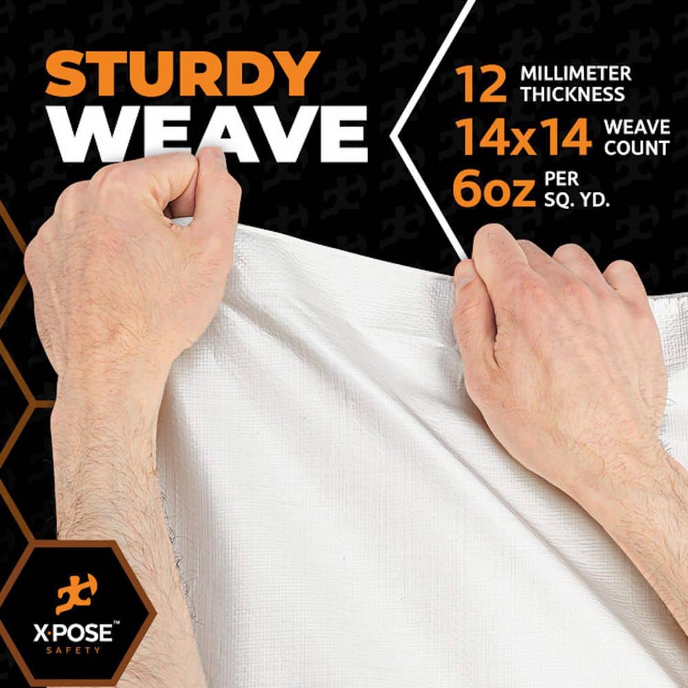 Extra Heavy Duty White Polyethylene Tarp with Brass Grommets 120' x 120'