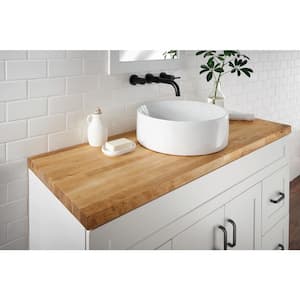 8 ft. L x 25 in. D Unfinished Acacia Butcher Block Countertop in With Standard Edge