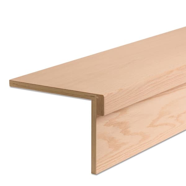 HOUSE OF FORGINGS 54 in. Modern RetroFit Return Engineered Wood 2.1 in. x 54 in. Red Oak Tread Kit for Stair Remodel