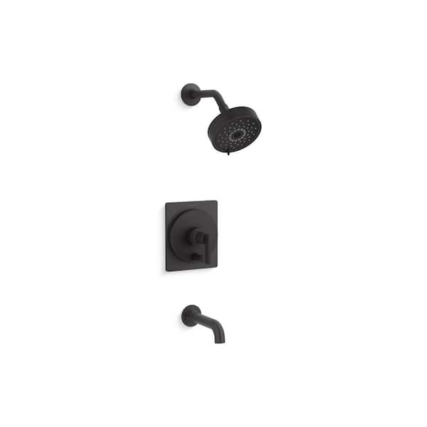 KOHLER Castia By Studio McGee Rite-Temp Tub & Shower Faucet Trim Kit 1.75 GPM in Matte Black
