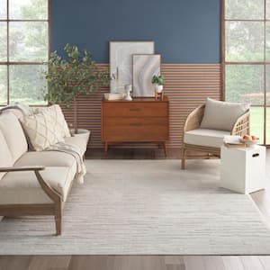 Casual Beige 8 ft. x 10 ft. Abstract Contemporary Area Rug