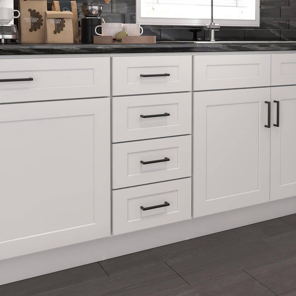 15 in. W 24 in. H 34.5 in. D Ready to Assemble Plywood Base Kitchen Cabinet in Painted White with 4 Drawer price history on PriceWatchPro