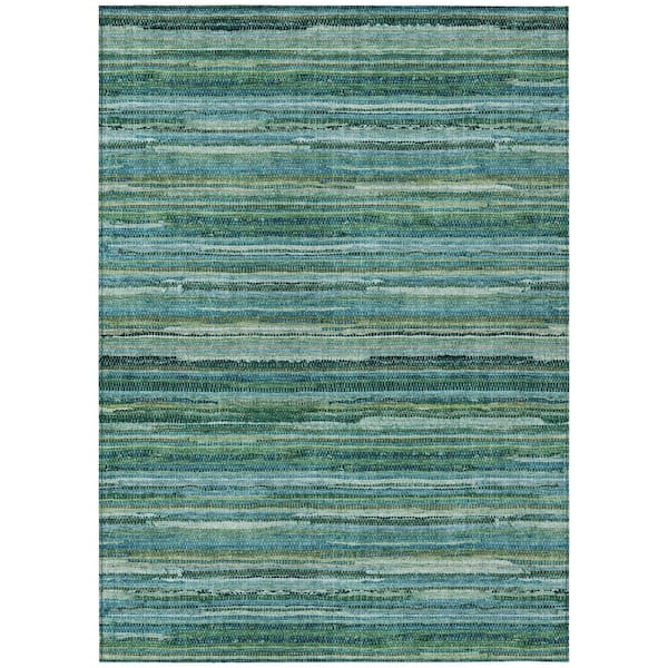 Chantille Machine Washable Indoor/Outdoor Abstract ACN2717 Teal 5 ft. x 7 ft. 6 in. Area Rug