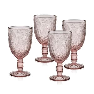 Maddi 10 oz. Blush Goblet Glass Set (Set of 4)