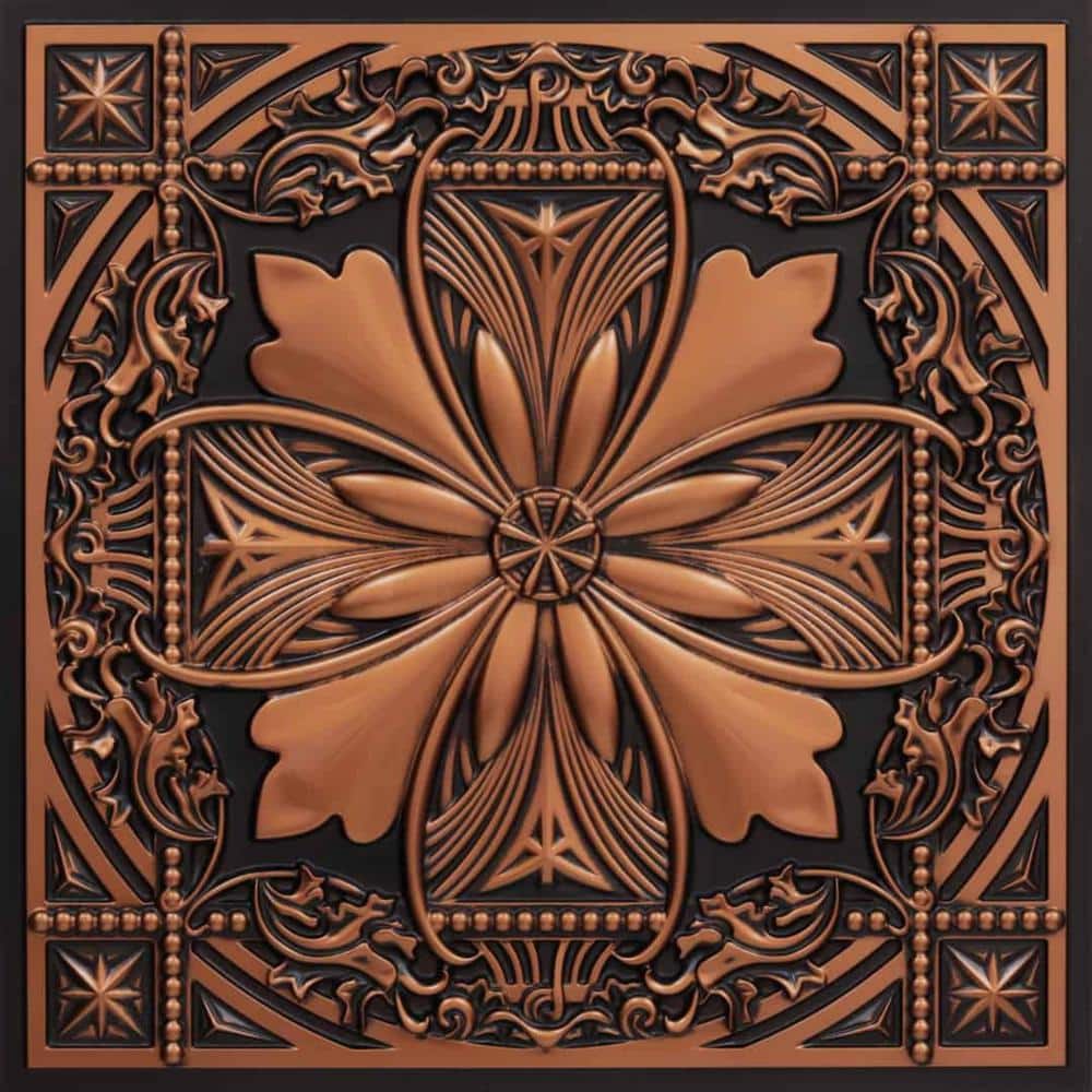 Helena Antique Copper 24" Square PVC Ceiling Tile