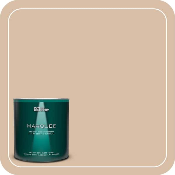 BEHR MARQUEE 1 qt. #PPH-15 Nut Flavor One-Coat Hide Semi-Gloss Enamel Interior Paint & Primer