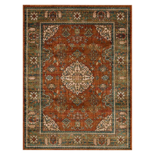 Home Decorators Collection Fitzgerald 8 ft. x 10 ft. Spice Abstract Area Rug