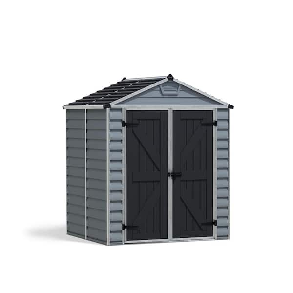 CANOPIA by PALRAM SkyLight 6 ft. W x 5 ft. D Dark Gray Deco Plastic Garden Outdoor Storage Shed 30.7 sq. ft.