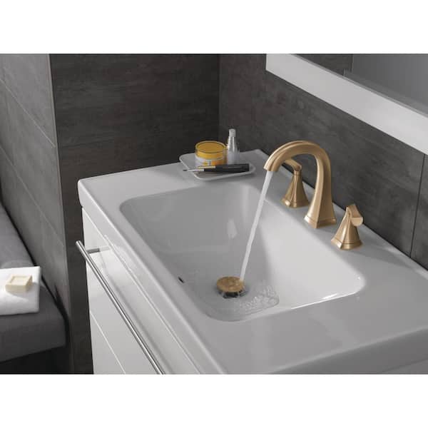 Pierce Gold 8 in. Widespread Double Handle Bathroom Faucet in Champagne Bronze