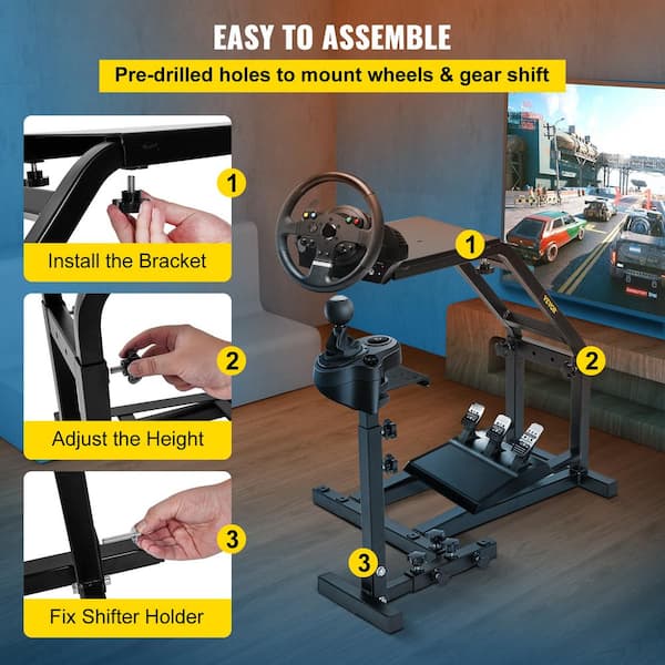 SEEUTEK Luyster Race Simulator Cockpit for Logitech G25, G27, G29 Height  Adjust Race Wheel Stand, Wheel and Pedals Not Included BZ-1022-84 - The  Home Depot