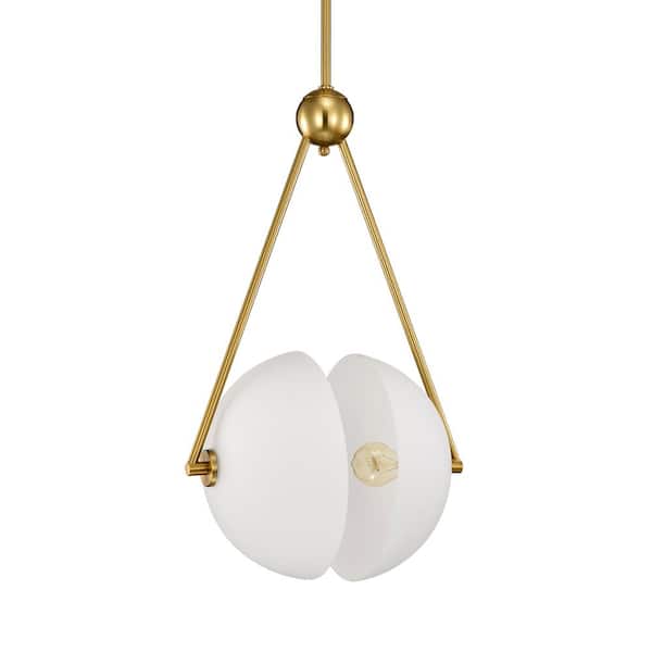 Gethra 16.9 in. 2-Light Indoor Brass Finish Chandelier