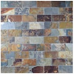 Crag Subway Sunset 11-3/4 in. x 11-3/4 in. Natural Stone Mosaic Tile (0.98 sq. ft./Each)