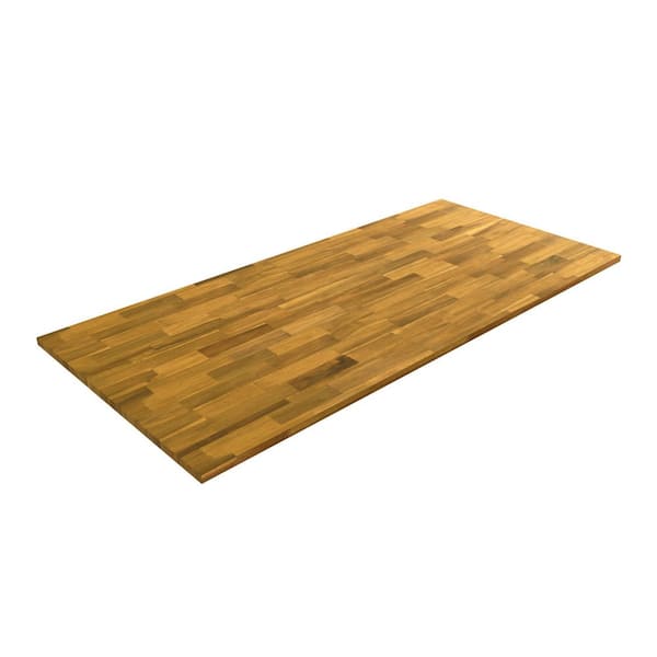 Interbuild 6 Ft L X 40 In D Acacia Solid Wood Butcher Block Island Countertop In Light Oak 