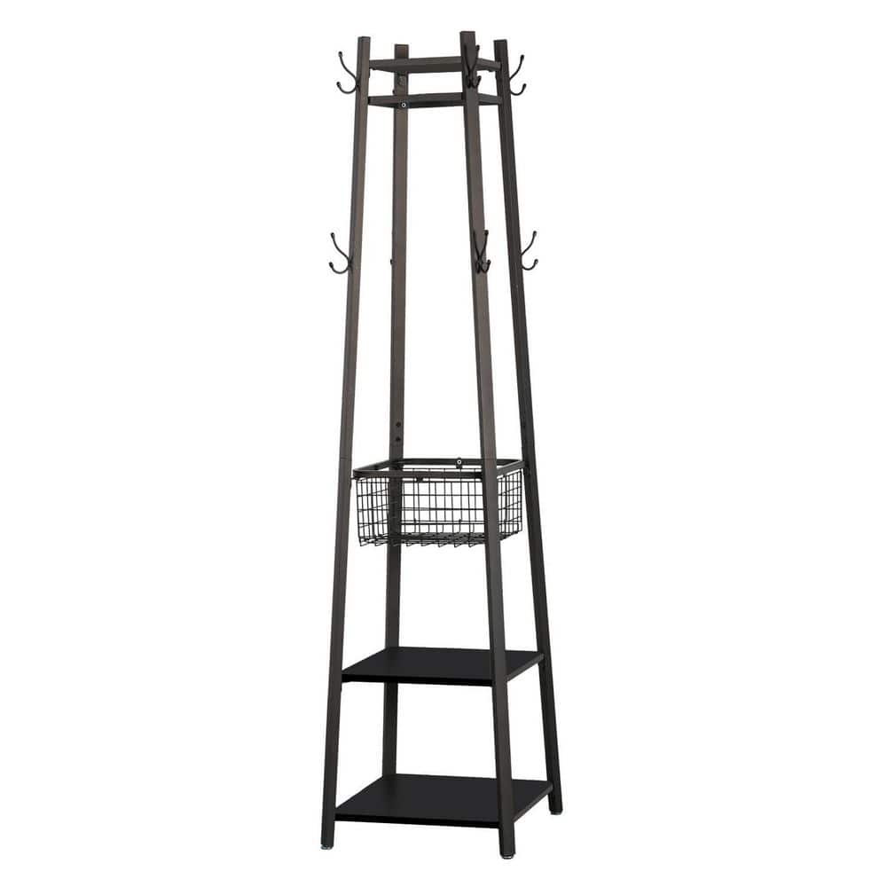 Metal Clothes Rack Stand Coat Hanger 104x152cm - BLACK