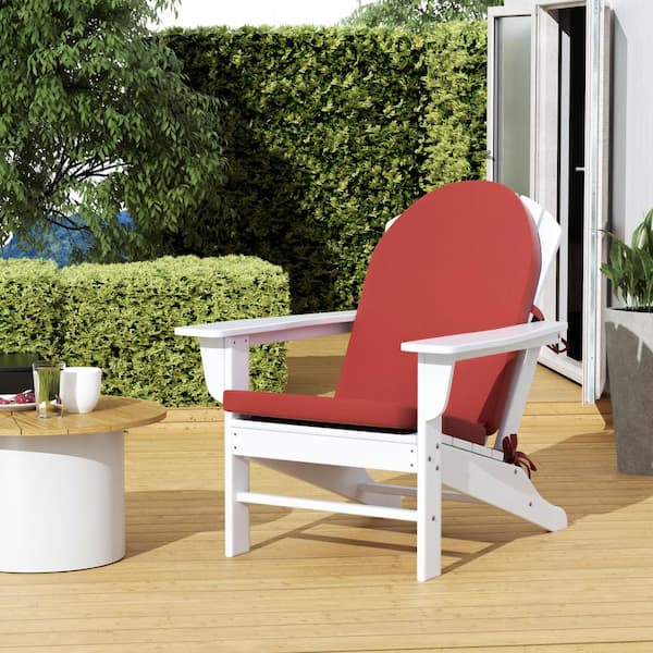 Addison 1 Piece 20.3 in. x 47 in. Beige Outdoor Patio Adirondack Chair Seat Pillow Cushion in Red