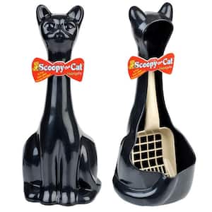 Scoopy Cat Litter Scoop and Holder - Black