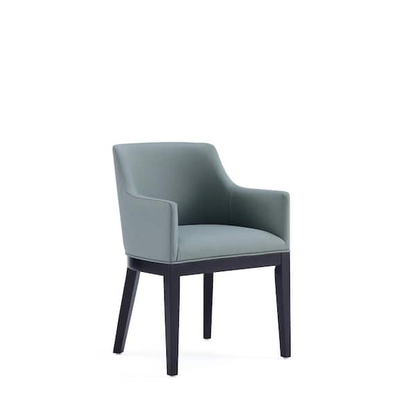 Manhattan Comfort Gansevoort Pewter Faux Leather Dining Armchair