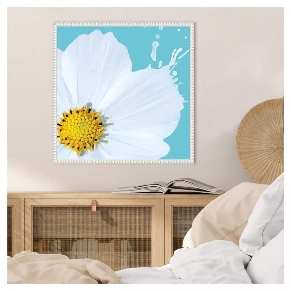 Flower Pop V White and Blue Canvas Wall Art