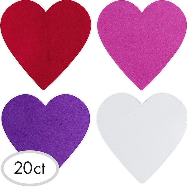 Amscan 6 in. Valentine's Day Foam Large Craft Hearts (20-Count, 5-Pack)