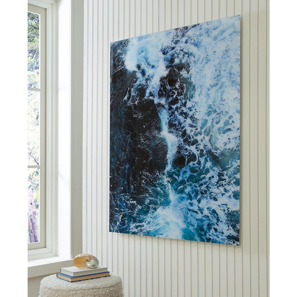 Turquoise Ocean Waves Glass Wall Art, 36" x 48"