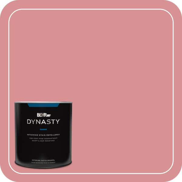 BEHR DYNASTY 1 qt. Home Decorators Collection #HDC-CT-11 La Vie En Rose Satin Enamel Interior Stain-Blocking Paint & Primer