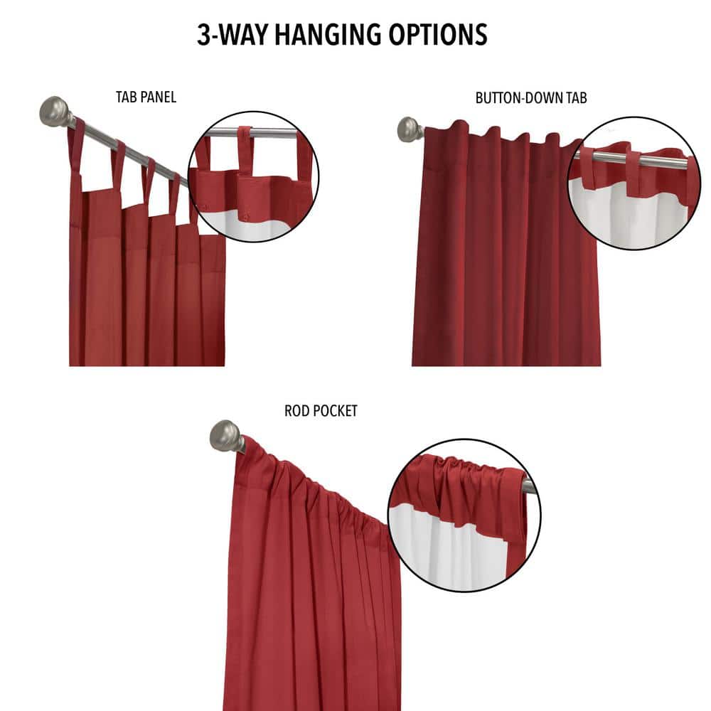 Burgundy Cotton Room-Darkening Curtain Panels, 80" x 63"
