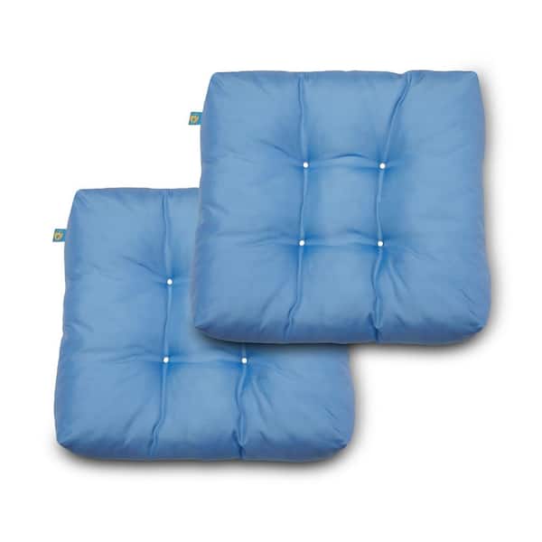 Classic Accessories Duck Covers 19 in. x 19 in. x 5 in. Periwinkle Blue Square Indoor/Outdoor Seat Cushions (2-Pack)