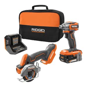 18V SubCompact Brushless Cordless 2-Tool Combo Kit w/ Impact Driver, Multi-Material Saw, 2.0 Ah Battery, Charger, & Bag