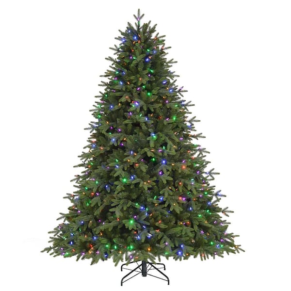 7.5 ft. Pre-Lit LED Monterey Fir Quick Set Artificial Christmas with Color Changing Lights