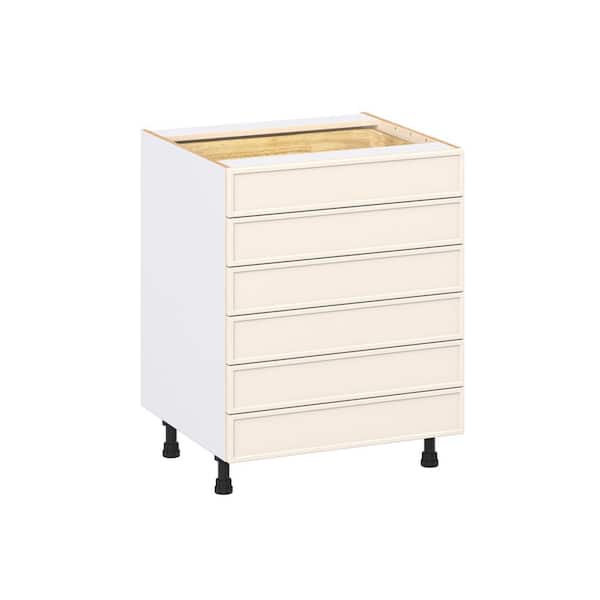 Fairview 27 in. Wx24 in. D x 34.5 in. H Assembled Slim Shaker Drawer Base Kitchen Cabinet in Washed Linen with 6-Drawers