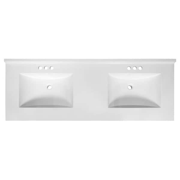 Camilla 61 in. Cultured Marble Vanity Top in Solid White with Basin Camilla 61 in. Cultured Marble Vanity Top in Solid White with Basin