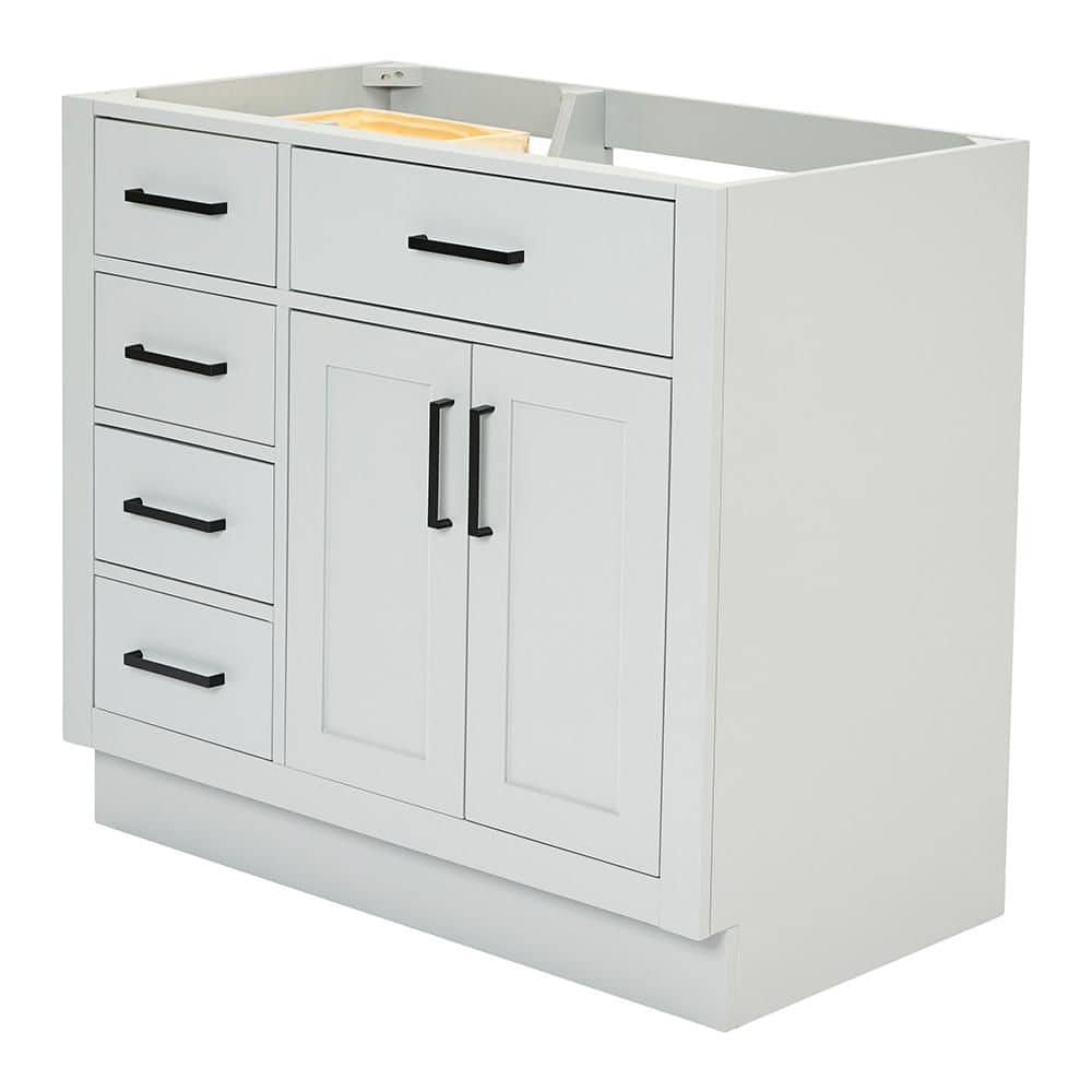 Hepburn 36" Gray Hardwood Single Freestanding Vanity Cabinet