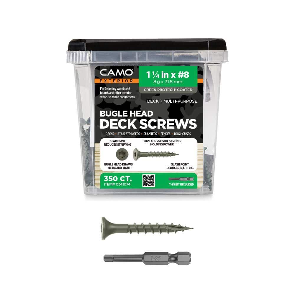 CAMO #8 x 1-1/4 in. Green Torx Star Drive Exterior Bugle Head Wood