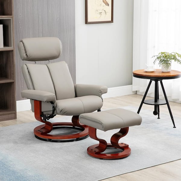 360 Degree Swivel Single Sofa Seat, Recliner Chair Infinite Position with  Adjust Power Headrest and Extending Footrest
