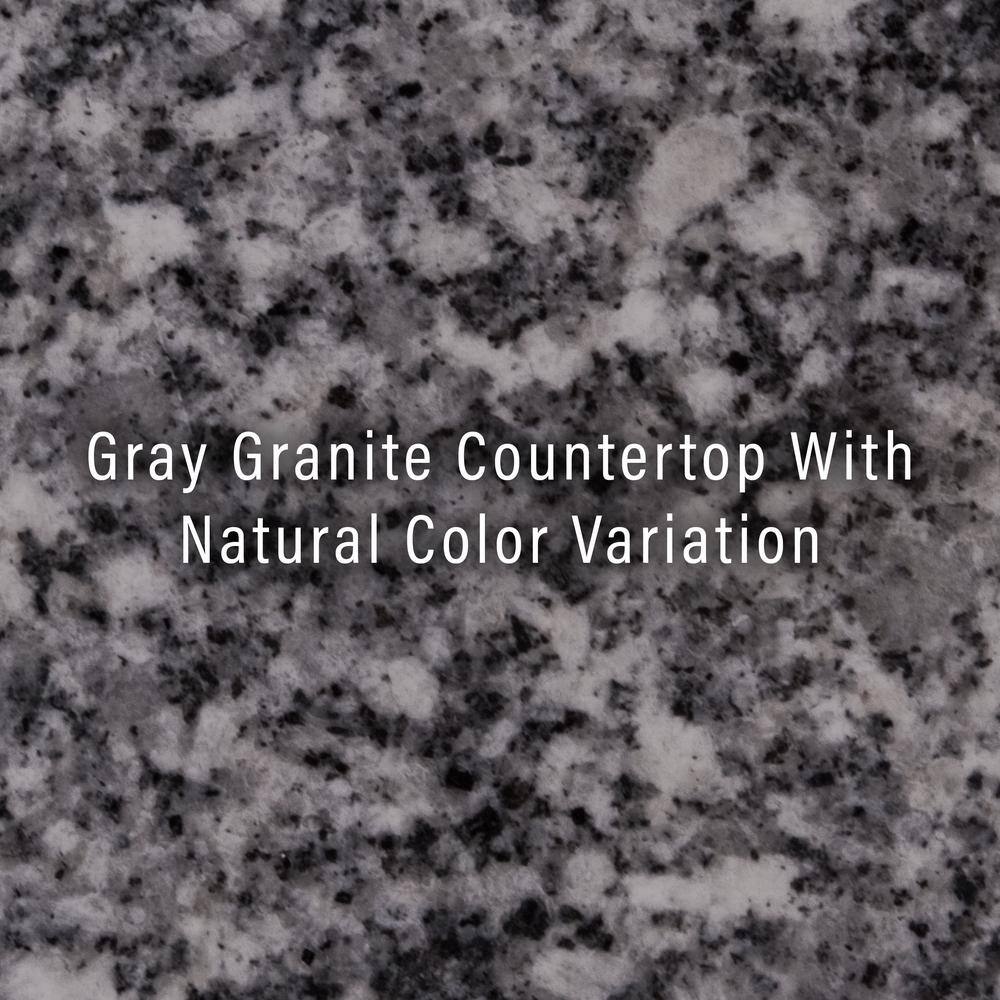 White and Gray Granite Top Portable Kitchen Island Cart