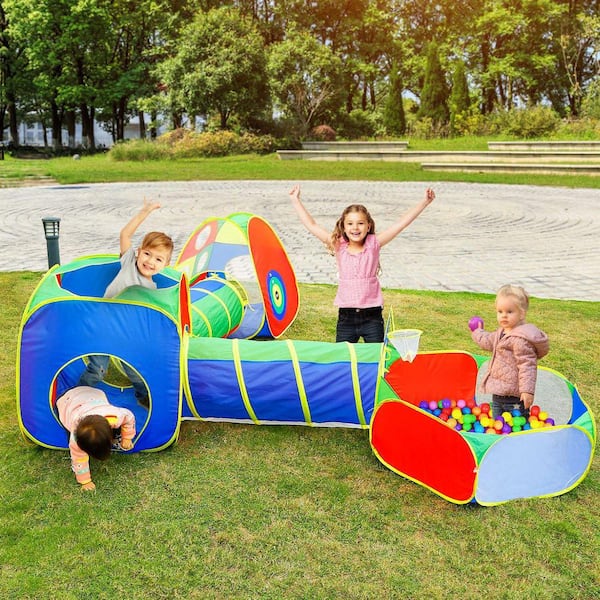 cenadinz 5-Piece Kids Ball Pit Tents Pop Up Playhouse with Crawl