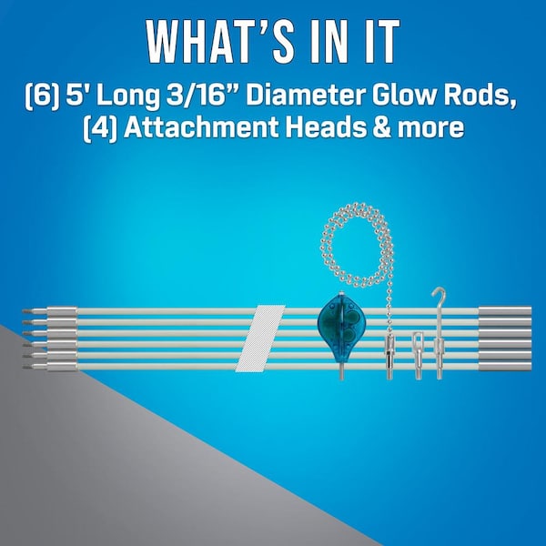 Jonard Tools RDG-30A 30 ft Glow Rod Kit+, 3/16 Diameter