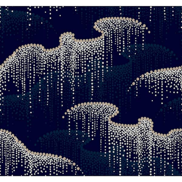 Candice Olson Moonlight Pearls Navy Wallpaper