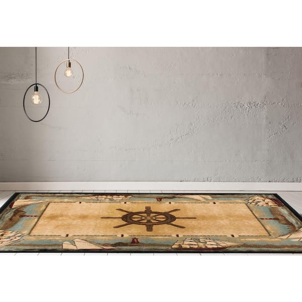 American Destination Multi-Color Key West Multi Coastal 5 ft. x 8 ft. Area Rug