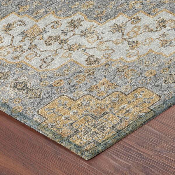 Chantille Machine Washable Indoor/Outdoor Abstract ACN2486 Silver 3 ft. x 4 ft. Area Rug