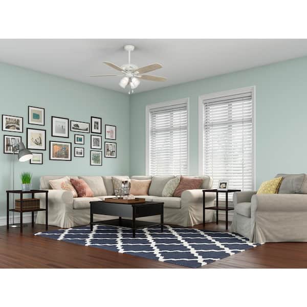 Amberlin 52 in. Indoor Fresh White LED Ceiling Fan with Light