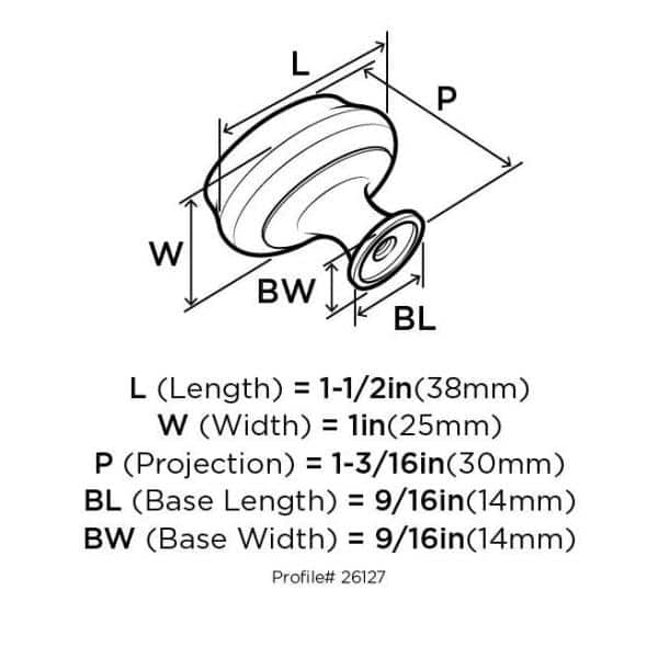 Satin Nickel Oval Cabinet Knob with Mounting Hardware