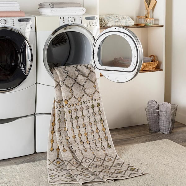 Livabliss Eastman Taupe Global 8 ft. x 10 ft. Indoor Machine-Washable Area Rug