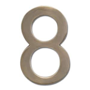 4 in. Antique Brass Floating House Number 8