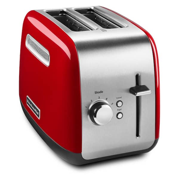 KitchenAid Empire 2-Slice Red Wide Slot Toaster with Crumb Tray KMT2115ER -  The Home Depot