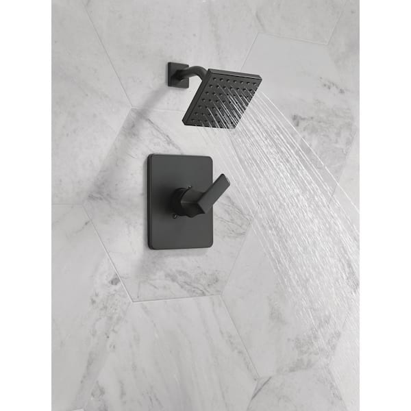 Velum 1-Handle Wall Mount Shower Trim Kit in Matte Black (Valve Not Included)