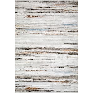 Mood Medium Brown/Multicolor Striped 8 ft. x 10 ft. Indoor Area Rug